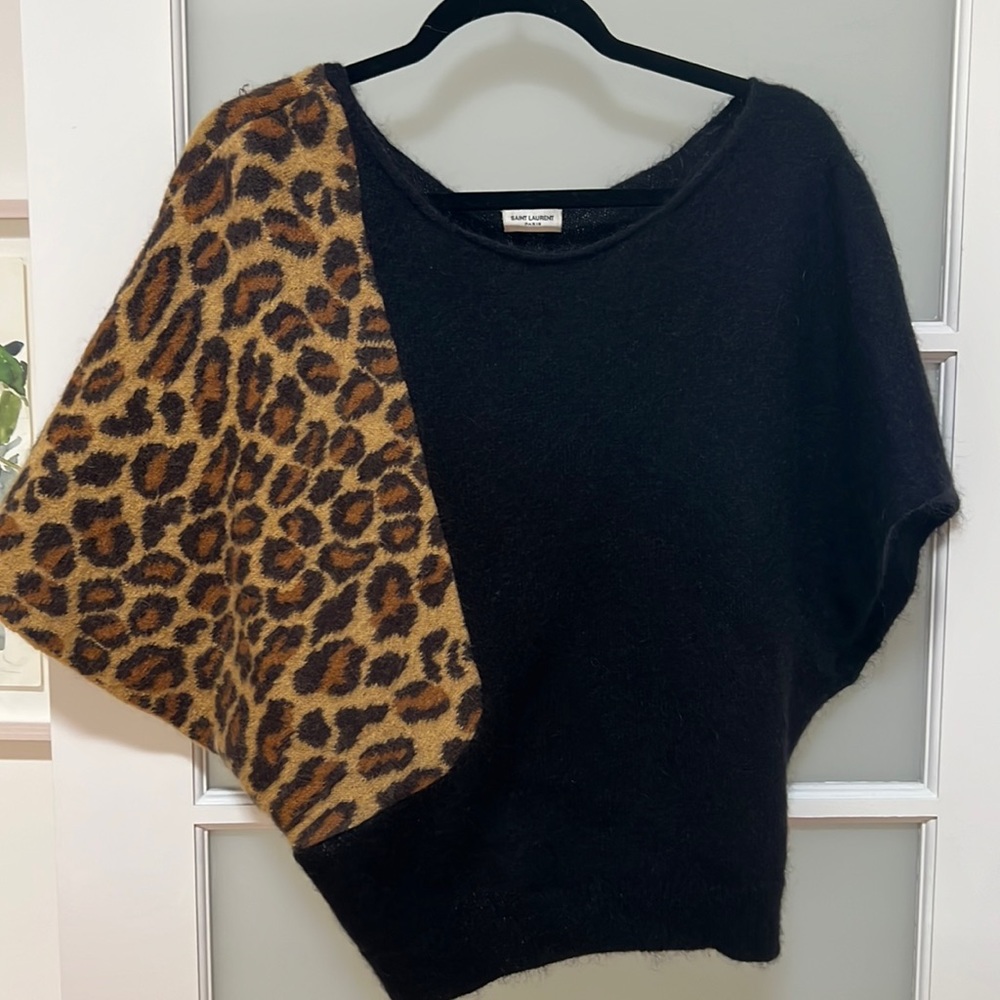 Saint Laurent Mohair Animal Print Sweater